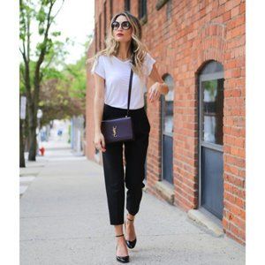 Chico's Straight Cropped Black Trouser Pants Black